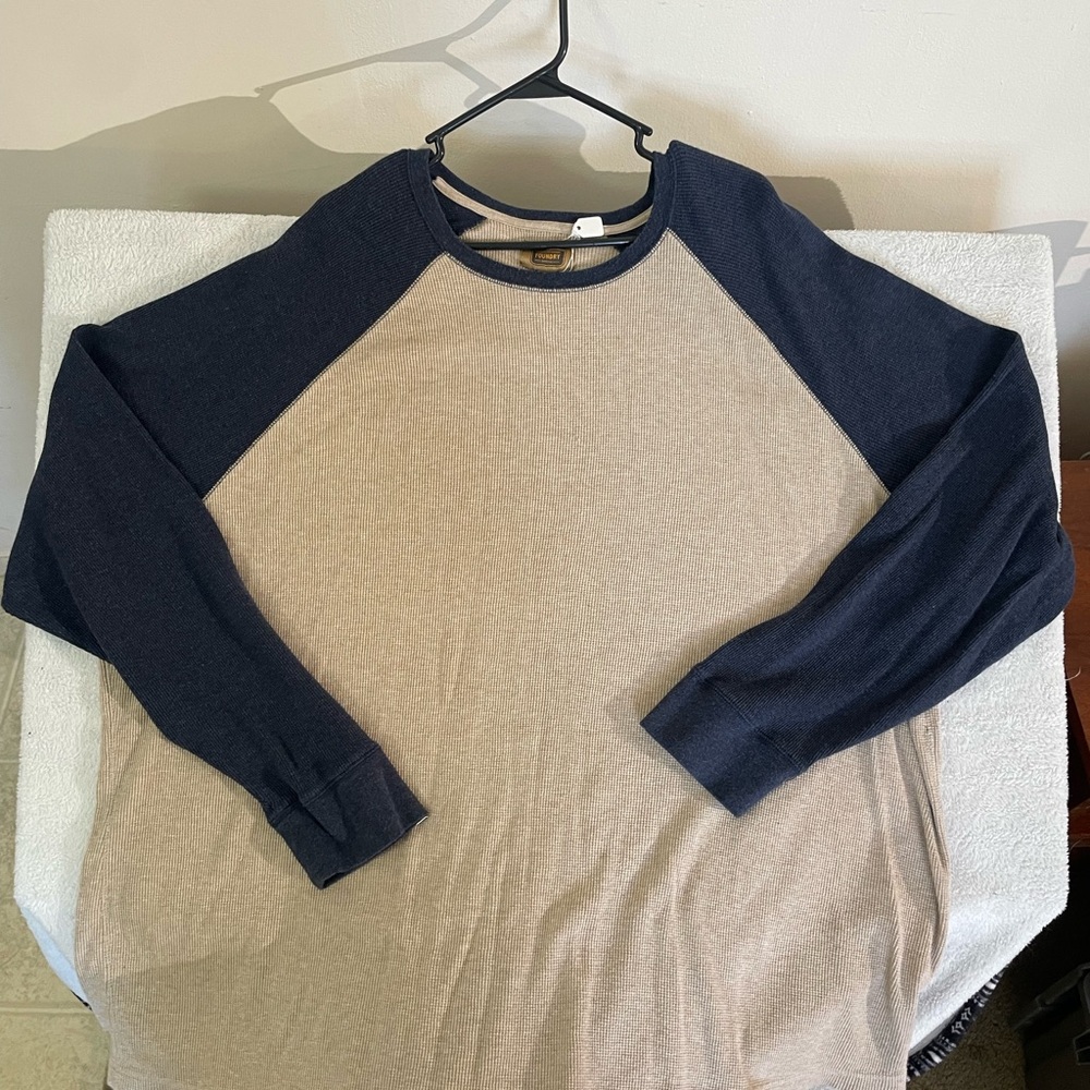 The Foundry Supply Co. Men's Navy and Tan Long Sleeve Shirt